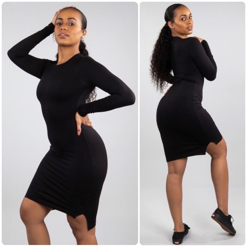 BuffBunny Womens Black Fall In Love Athleisure Compression Bodycon Dress Size M